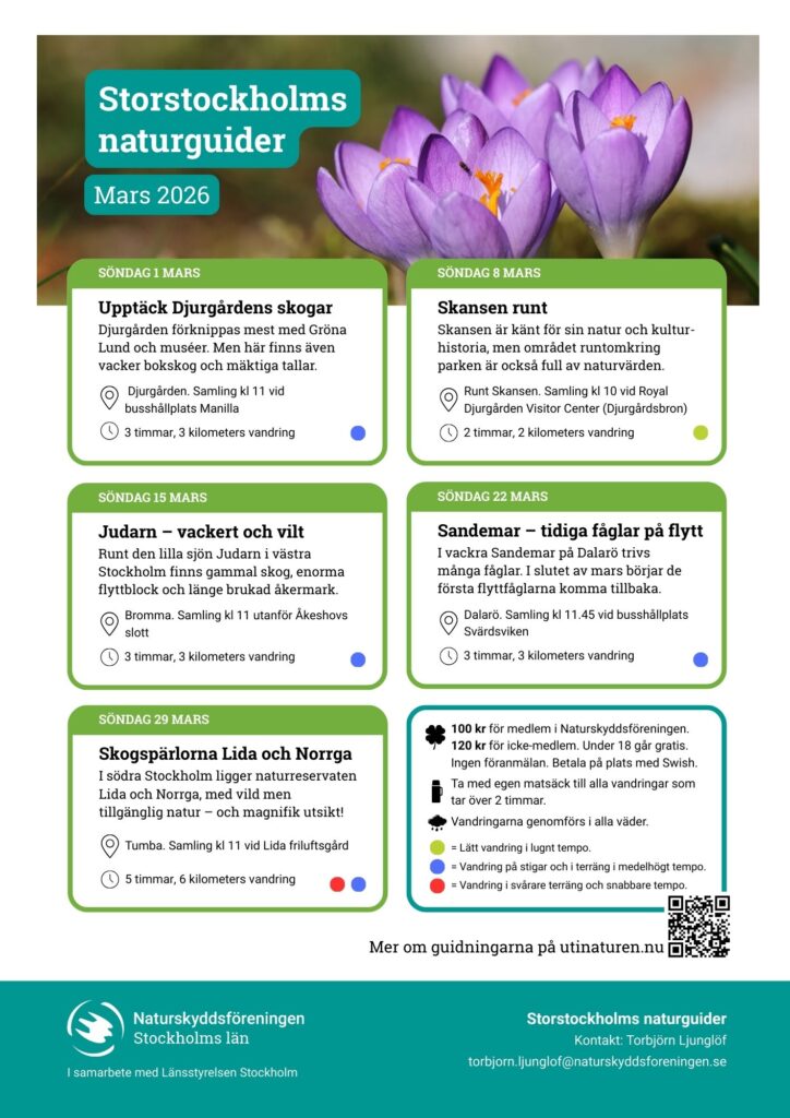 Mars månadsprogram, Storstockholms naturguider