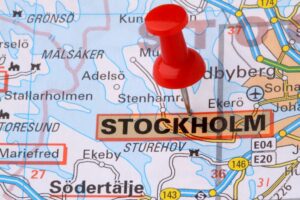 Karta över Stockholm med nål